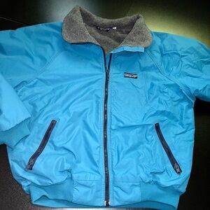 Vintage Patagonia Jacket Women size 11/12 Blue green Bomber Fleece Lined coat‎